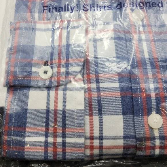 UNTUCKit Mens‎ 3XL Regular Fit Button Down Shirt Plelades NEW Blue Red Plaid - Picture 4 of 5